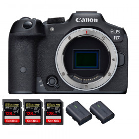 Canon EOS R7 + 3 SanDisk 128GB Extreme PRO UHS-II SDXC 300 MB/s + 2 Canon LP-E6NH - Cámara mirrorless-1