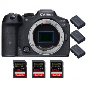 Canon EOS R7 + 3 SanDisk 128GB Extreme PRO UHS-II SDXC 300 MB/s + 3 Canon LP-E6NH - Appareil Photo Hybride-1