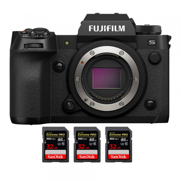 Fujifilm X-H2S + 3 SanDisk 32GB Extreme PRO UHS-II SDXC 300 MB/s - Appareil Photo APS-C-1
