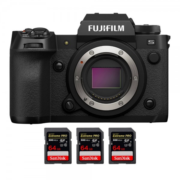 Fujifilm X-H2S + 3 SanDisk 64GB Extreme PRO UHS-II SDXC 300 MB/s|MCZ DIRECT