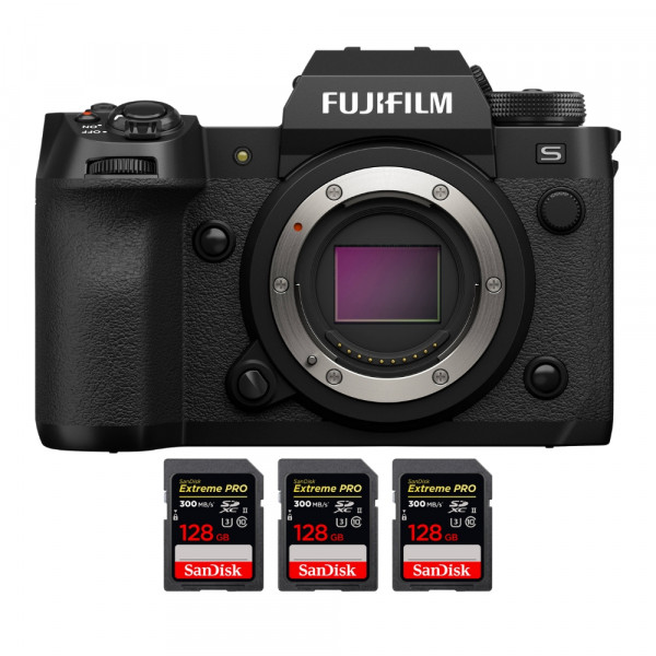 Fujifilm X-H2S + 3 SanDisk 128GB Extreme PRO UHS-II SDXC 300 MB/s - Appareil Photo APS-C-1