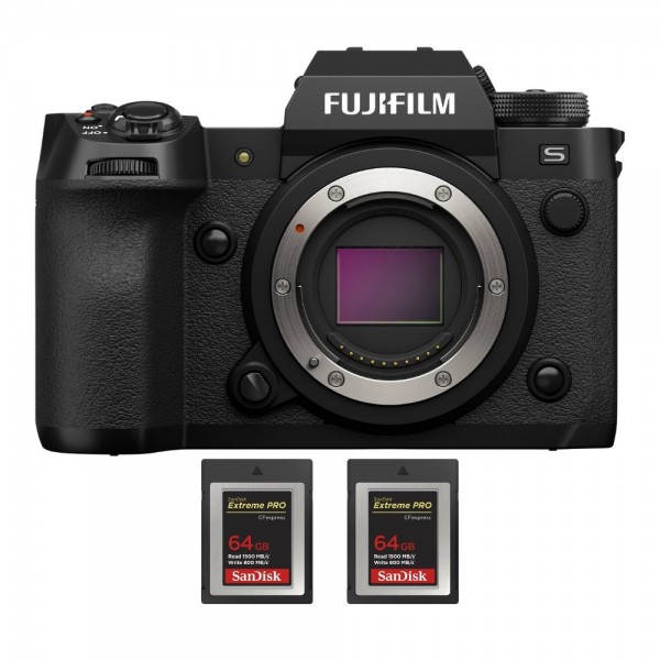 Fujifilm X-H2S + 2 SanDisk 64GB Extreme PRO CFexpress Type B|MCZ DIRECT