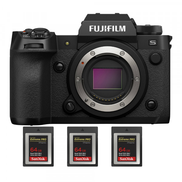 Fujifilm X-H2S + 3 SanDisk 64GB Extreme PRO CFexpress Type B - Cámara APS-C-1