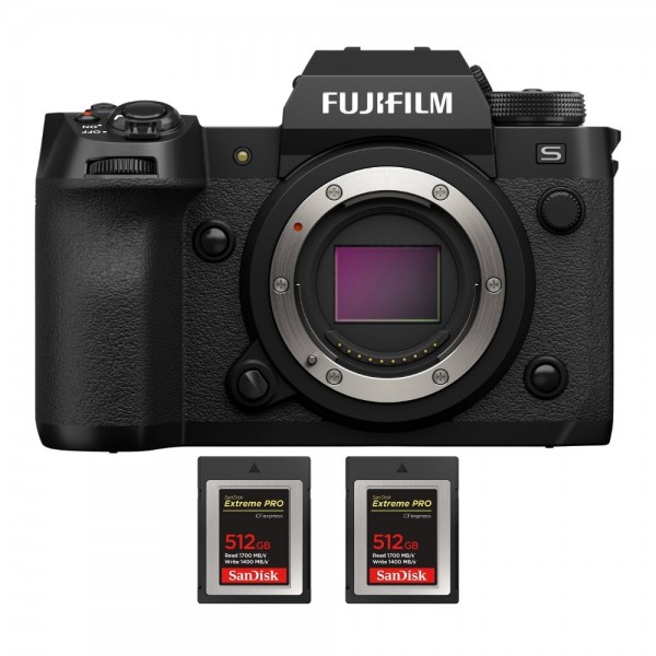 Fujifilm X-H2S + 2 SanDisk 512GB Extreme PRO CFexpress Type B|MCZ DIRECT