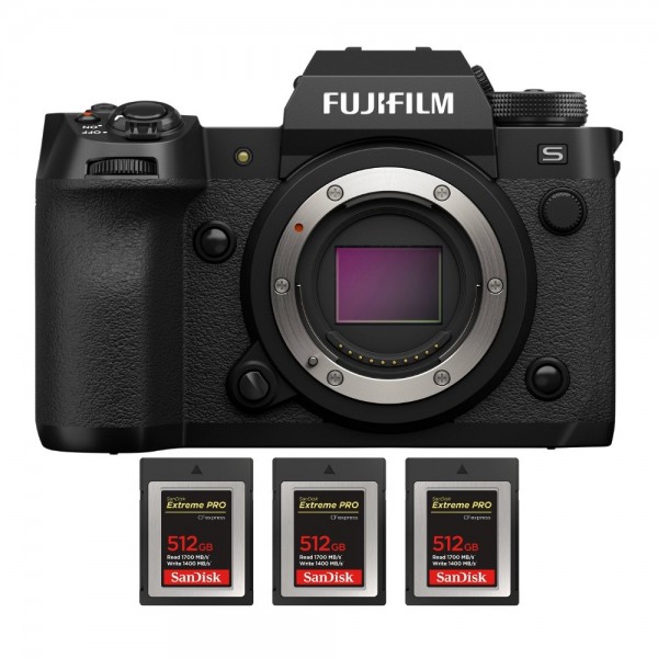 Fujifilm X-H2S + 3 SanDisk 512GB Extreme PRO CFexpress Type B|MCZ DIRECT