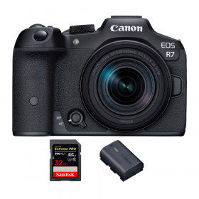 Canon EOS R7 + RF-S 18-150mm STM + 1 SanDisk 32GB Extreme PRO UHS-II SDXC 300 MB/s + 1 Canon LP-E6NH - Mirrorless APS-C camera-1