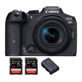 Canon EOS R7 + RF-S 18-150mm STM + 2 SanDisk 32GB Extreme PRO UHS-II SDXC 300 MB/s + 1 Canon LP-E6NH - Appareil Photo Hybride-1