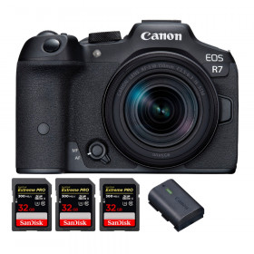 Canon EOS R7 + RF-S 18-150mm STM + 3 SanDisk 32GB Extreme PRO UHS-II SDXC 300 MB/s + 1 Canon LP-E6NH - Appareil Photo Hybride-1