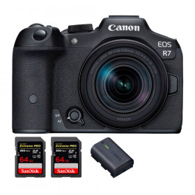 Canon EOS R7 + RF-S 18-150mm STM + 2 SanDisk 64GB Extreme PRO UHS-II SDXC 300 MB/s + 1 Canon LP-E6NH - Mirrorless APS-C camera-1