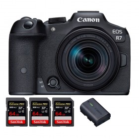 Canon EOS R7 + RF-S 18-150mm STM + 3 SanDisk 64GB Extreme PRO UHS-II SDXC 300 MB/s + 1 Canon LP-E6NH - Appareil Photo Hybride-1