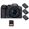 Canon EOS R7 + RF-S 18-150mm STM + 1 SanDisk 128GB Extreme PRO UHS-II SDXC 300 MB/s + 3 Canon LP-E6NH - Appareil Photo Hybride|MCZ DIRECT