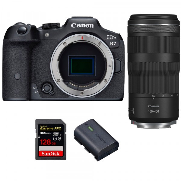 Canon EOS R7 + RF 100-400mm IS + 1 SanDisk 128GB Extreme PRO UHS-II SDXC 300 MB/s + 1 Canon LP-E6NH - Mirrorless APS-C camera-1