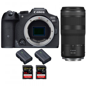 Canon EOS R7 + RF 100-400mm IS + 2 SanDisk 64GB Extreme PRO UHS-II SDXC 300 MB/s + 2 Canon LP-E6NH - Mirrorless APS-C camera-1
