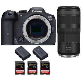 Canon EOS R7 + RF 100-400mm IS + 3 SanDisk 64GB Extreme PRO UHS-II SDXC 300 MB/s + 2 Canon LP-E6NH - Cámara mirrorless-1