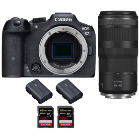 Canon EOS R7 + RF 100-400mm IS + 2 SanDisk 128GB Extreme PRO UHS-II SDXC 300 MB/s + 2 Canon LP-E6NH - Cámara mirrorless-1