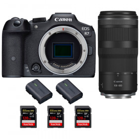 Canon EOS R7 + RF 100-400mm IS + 3 SanDisk 128GB Extreme PRO UHS-II SDXC 300 MB/s + 2 Canon LP-E6NH - Cámara mirrorless-1