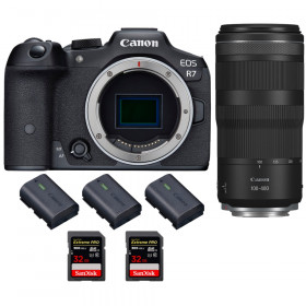 Canon EOS R7 + RF 100-400mm IS + 2 SanDisk 32GB Extreme PRO UHS-II SDXC 300 MB/s + 3 Canon LP-E6NH - Cámara mirrorless-1