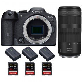 Canon EOS R7 + RF 100-400mm IS + 3 SanDisk 32GB Extreme PRO UHS-II SDXC 300 MB/s + 3 Canon LP-E6NH - Cámara mirrorless-1