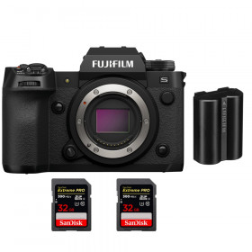 Fujifilm X-H2S + 2 SanDisk 32GB Extreme PRO UHS-II SDXC 300 MB/s + 1 Fujifilm NP-W235 - Appareil Photo APS-C-1