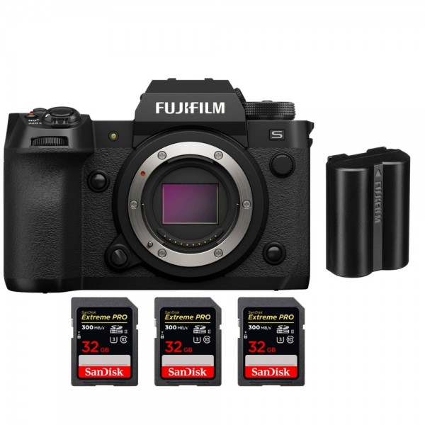 Fujifilm X-H2S + 3 SanDisk 32GB Extreme PRO UHS-II SDXC 300 MB/s + 1 Fujifilm NP-W235 - Appareil Photo APS-C-1