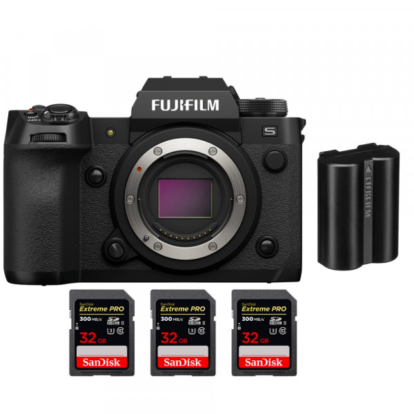 Fujifilm X-H2S + 3 SanDisk 32GB Extreme PRO UHS-II SDXC 300 MB/s + 1 Fujifilm NP-W235 - Cámara APS-C-1