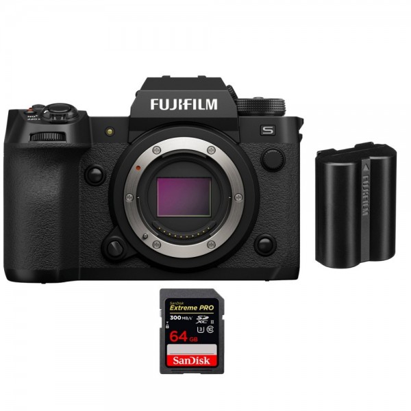 Fujifilm X-H2S + 1 SanDisk 64GB Extreme PRO UHS-II SDXC 300 MB/s + 1 Fujifilm NP-W235 - Appareil Photo APS-C-1