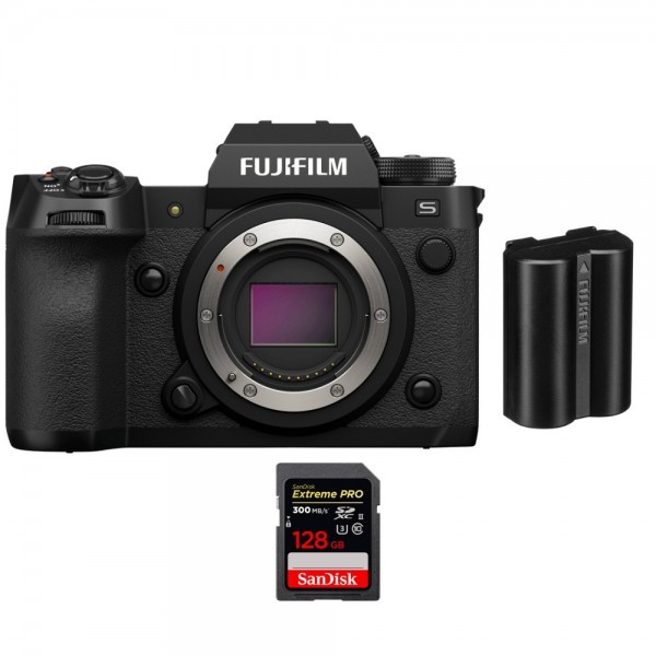Fujifilm X-H2S + 1 SanDisk 128GB Extreme PRO UHS-II SDXC 300 MB/s + 1 Fujifilm NP-W235 - Dispositivo fotográfico APS-C|MCZ DIRECT