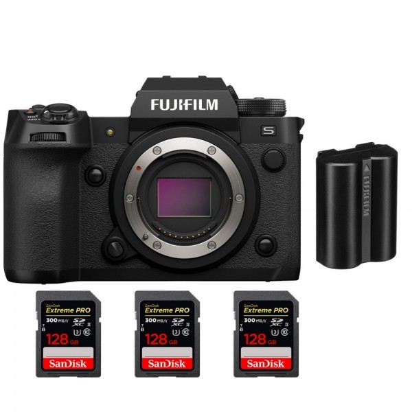 Fujifilm X-H2S + 3 SanDisk 128GB Extreme PRO UHS-II SDXC 300 MB/s + 1 Fujifilm NP-W235|MCZ DIRECT