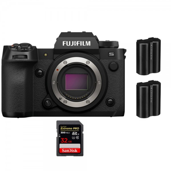 Fujifilm X-H2S + 1 SanDisk 32GB Extreme PRO UHS-II SDXC 300 MB/s + 2 Fujifilm NP-W235 - Dispositivo fotográfico APS-C|MCZ DIRECT