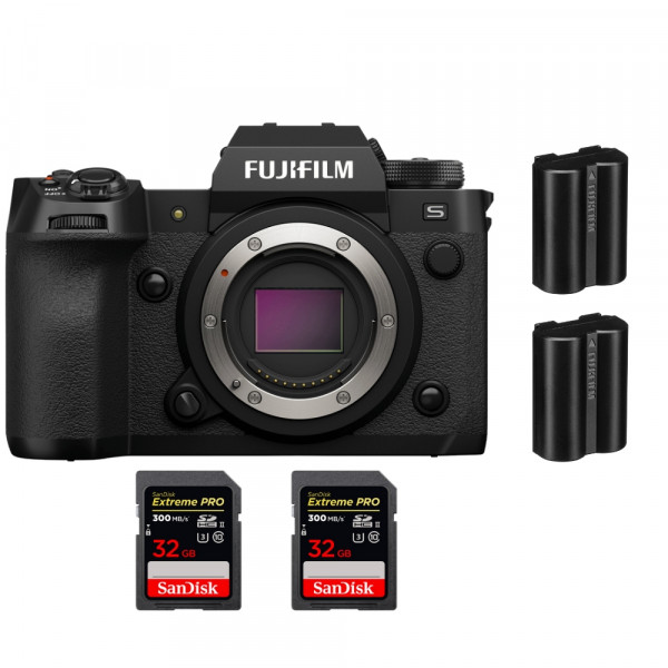 Fujifilm X-H2S + 2 SanDisk 32GB Extreme PRO UHS-II SDXC 300 MB/s + 2 Fujifilm NP-W235 - Cámara APS-C-1