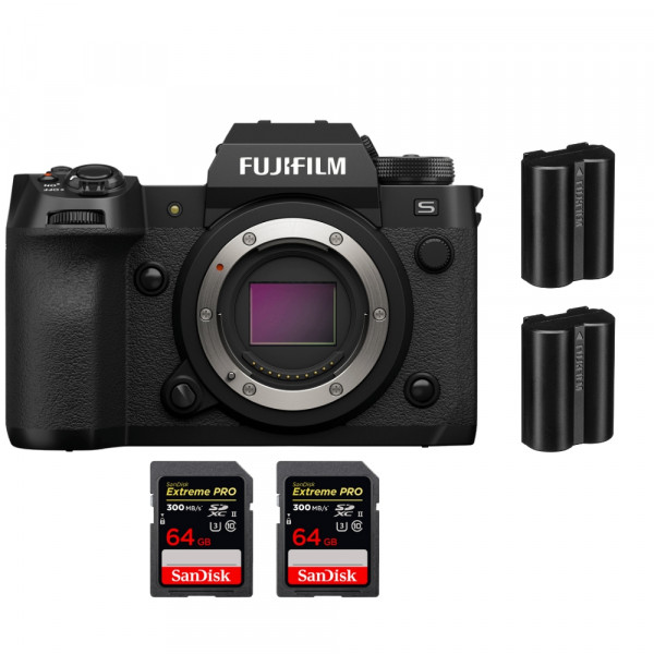 Fujifilm X-H2S + 2 SanDisk 64GB Extreme PRO UHS-II SDXC 300 MB/s + 2 Fujifilm NP-W235 - APS-C Mirrorless Camera-1