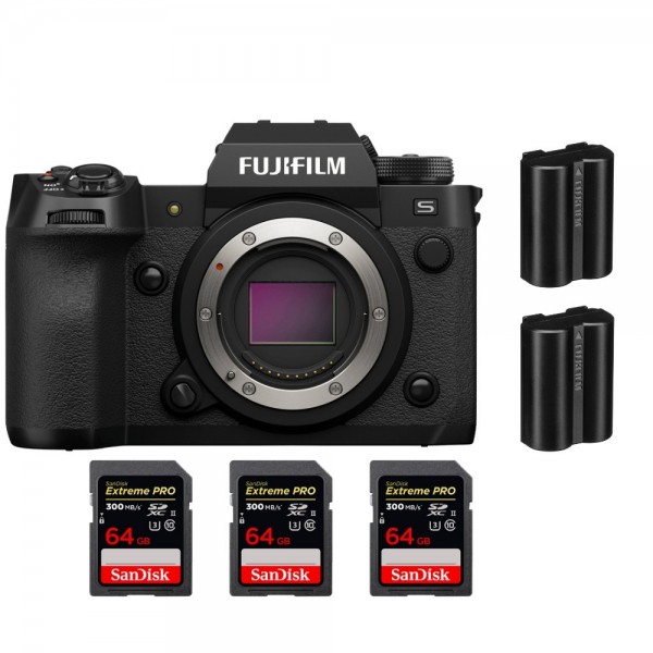 Fujifilm X-H2S + 3 SanDisk 64GB Extreme PRO UHS-II SDXC 300 MB/s + 2 Fujifilm NP-W235|MCZ DIRECT