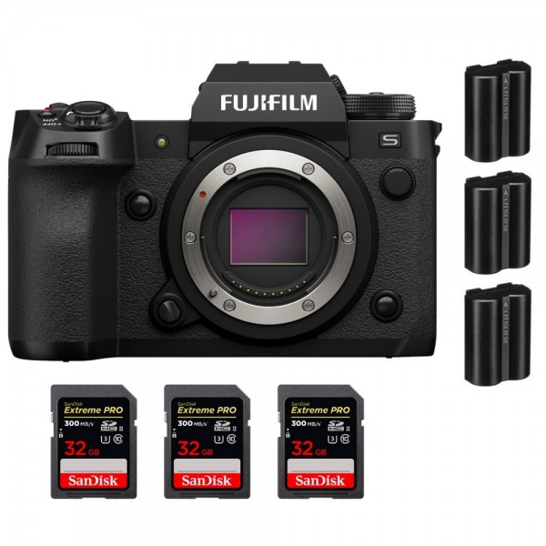 Fujifilm X-H2S + 3 SanDisk 32GB Extreme PRO UHS-II SDXC 300 MB/s + 3 Fujifilm NP-W235 - Appareil Photo APS-C-1