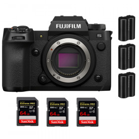 Fujifilm X-H2S + 3 SanDisk 64GB Extreme PRO UHS-II SDXC 300 MB/s + 3 Fujifilm NP-W235 - APS-C Mirrorless Camera-1