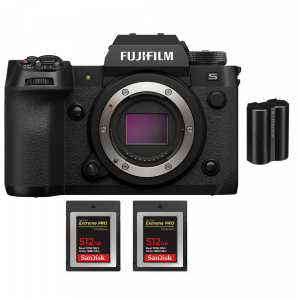 Fujifilm X-H2S + 2 SanDisk 512GB Extreme PRO CFexpress Type B + 1 Fujifilm NP-W235 - Appareil Photo APS-C-1