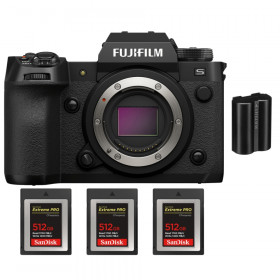 Fujifilm X-H2S + 3 SanDisk 512GB Extreme PRO CFexpress Type B + 1 Fujifilm NP-W235 - APS-C Mirrorless Camera-1