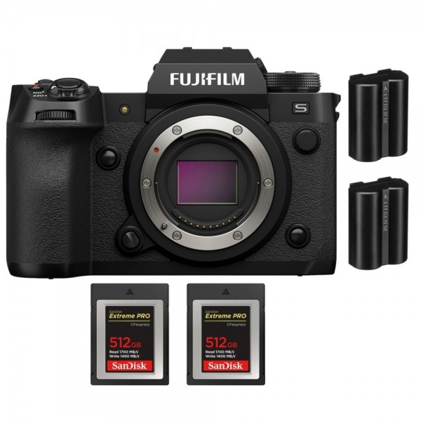 Fujifilm X-H2S + 2 SanDisk 512GB Extreme PRO CFexpress Type B + 2 Fujifilm NP-W235 - Appareil Photo APS-C-1