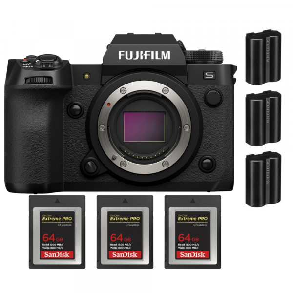 Fujifilm X-H2S + 3 SanDisk 64GB Extreme PRO CFexpress Type B + 3 Fujifilm NP-W235 - Cámara APS-C-1
