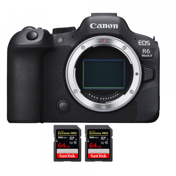Canon EOS R6 Mark II + 2 SanDisk 64GB Extreme PRO UHS-II SDXC 300 MB/s - Appareil hybride Plein Format-1