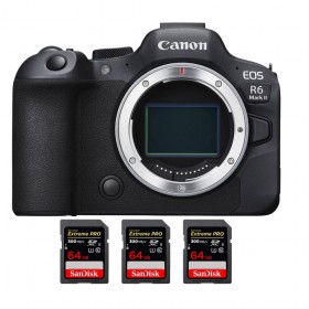 Canon EOS R6 Mark II + 3 SanDisk 64GB Extreme PRO UHS-II SDXC 300 MB/s - Full Frame Mirrorless Camera-1