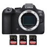 Canon EOS R6 Mark II + 3 SanDisk 64GB Extreme PRO UHS-II SDXC 300 MB/s - Full Frame Mirrorless Camera|MCZ DIRECT