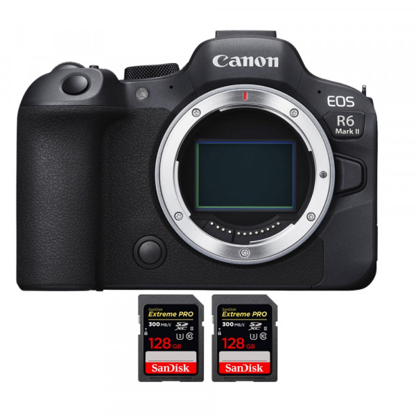 Canon EOS R6 Mark II + 2 SanDisk 128GB Extreme PRO UHS-II SDXC 300 MB/s - Cámara Mirrorless de fotograma completo-1