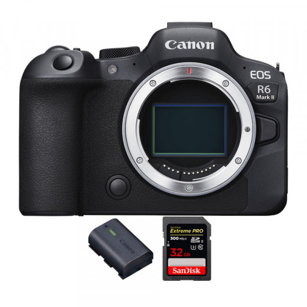 Canon EOS R6 Mark II + 1 SanDisk 32GB Extreme PRO UHS-II 300 MB/s + 1 Canon LP-E6NH - Appareil hybride Plein Format-1