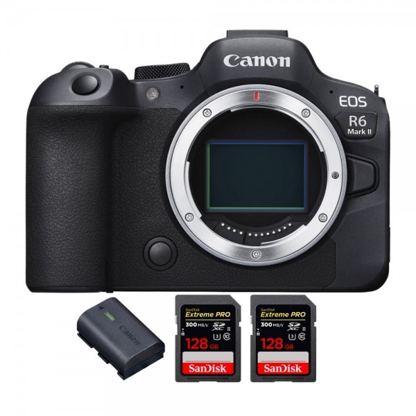 Canon EOS R6 Mark II + 2 SanDisk 128GB Extreme PRO UHS-II 300 MB/s + 1 Canon LP-E6NH - Appareil hybride Plein Format|MCZ DIRECT