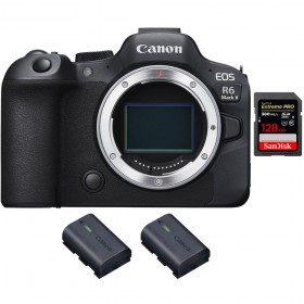 Canon EOS R6 Mark II + 1 SanDisk 128GB Extreme PRO UHS-II 300 MB/s + 2 Canon LP-E6NH - Full Frame Mirrorless Camera-1