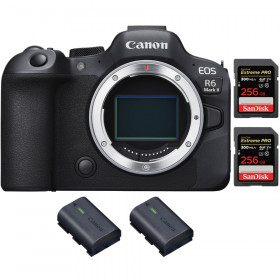 Canon EOS R6 Mark II + 2 SanDisk 256GB Extreme PRO UHS-II 300 MB/s + 2 Canon LP-E6NH - Full Frame Mirrorless Camera-1