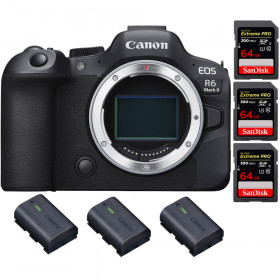 Canon EOS R6 Mark II + 3 SanDisk 64GB Extreme PRO UHS-II 300 MB/s + 3 Canon LP-E6NH - Appareil hybride Plein Format-1