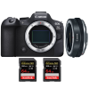Canon EOS R6 Mark II + Canon EF-EOS R Premium + 2 SanDisk 64GB Extreme PRO UHS-II SDXC 300 MB/s Canon Canon EOS R6 Mark II €1,962.00 MCZ DIRECT