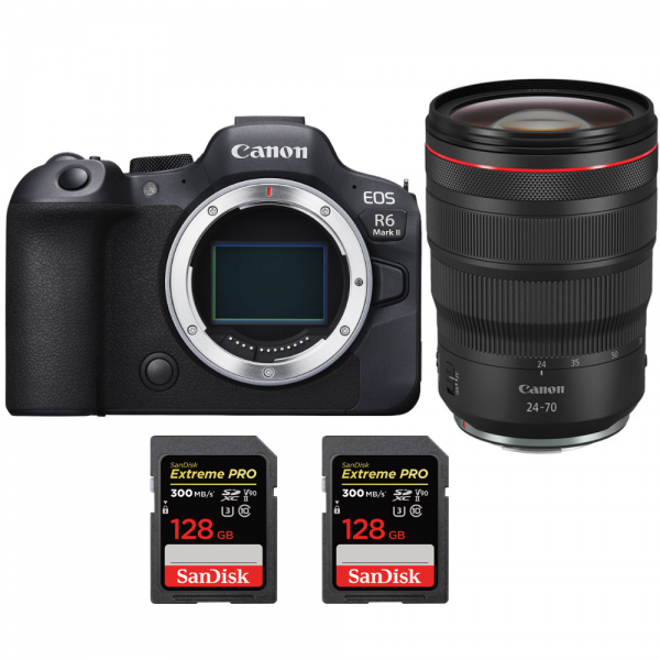 Canon EOS R6 Mark II RF 24-70mm f/2.8 L IS USM SanDisk 128GB Extreme  PRO UHS-II SDXC 300 MB/s