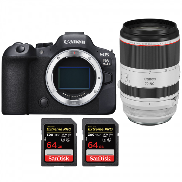 Canon EOS R6 Mark II + RF 70-200mm f/2.8 L IS USM + 2 SanDisk 64GB Extreme PRO UHS-II SDXC 300 MB/s - Appareil Photo Hybride-1